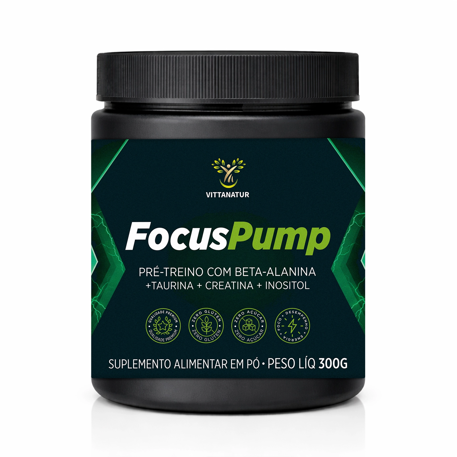 FOCUS PUMP — PRÉ-TREINO (Maçã Verde com Kiwi Ice 300g)